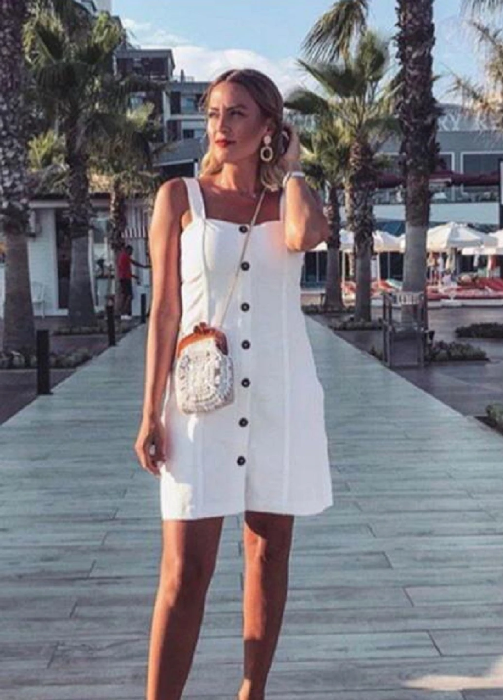 Білий кежуал сарафан H&M однотонна