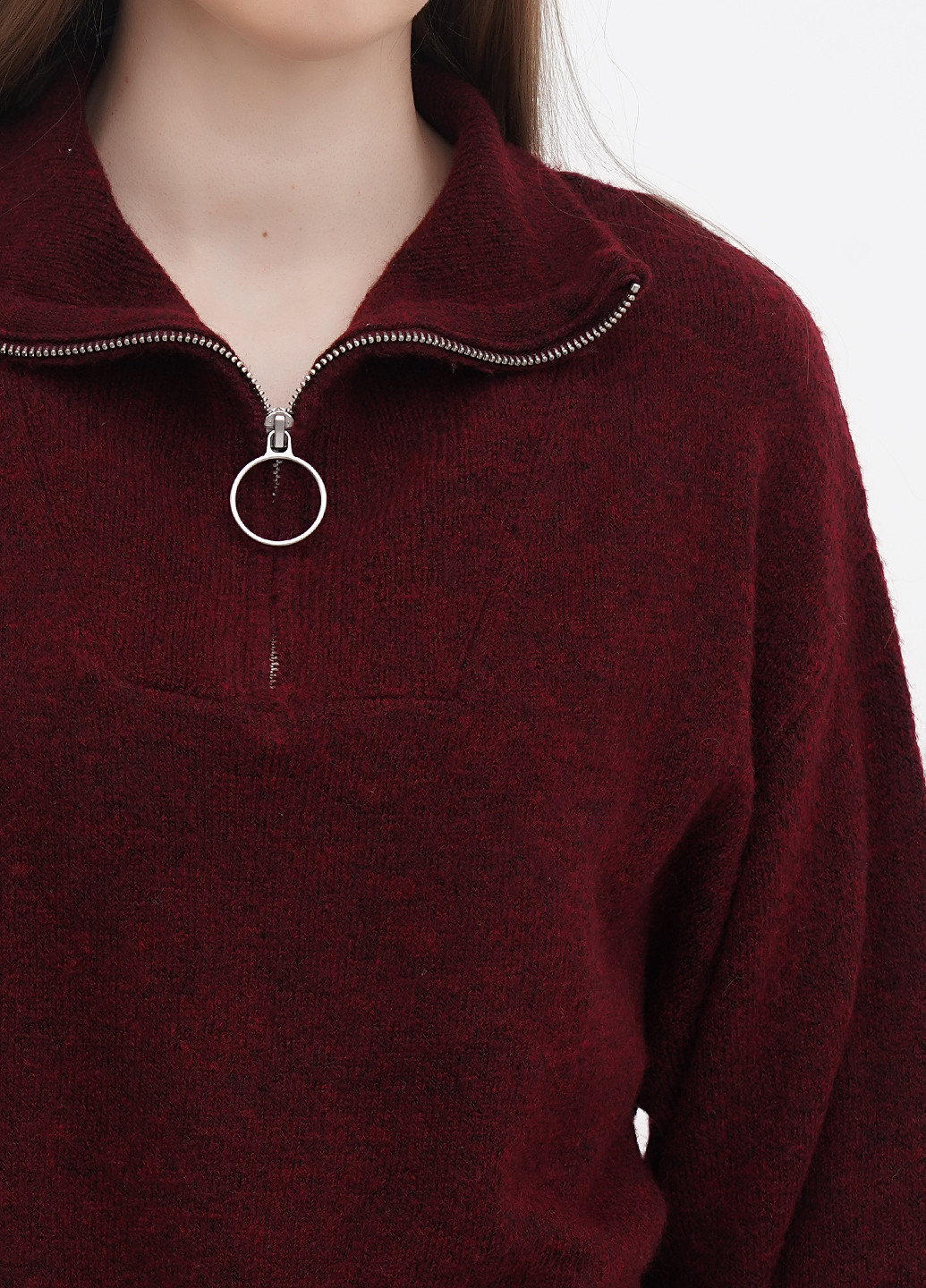Бордовий зимовий светр H&M