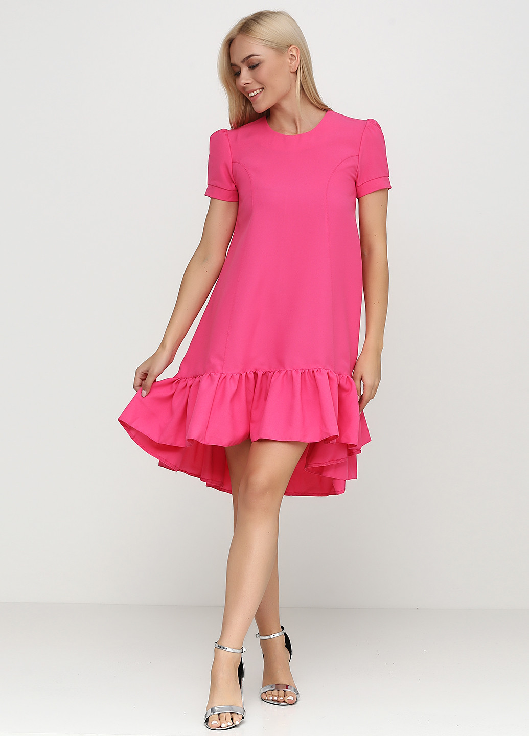 Рожева кежуал сукня ANVI однотонна