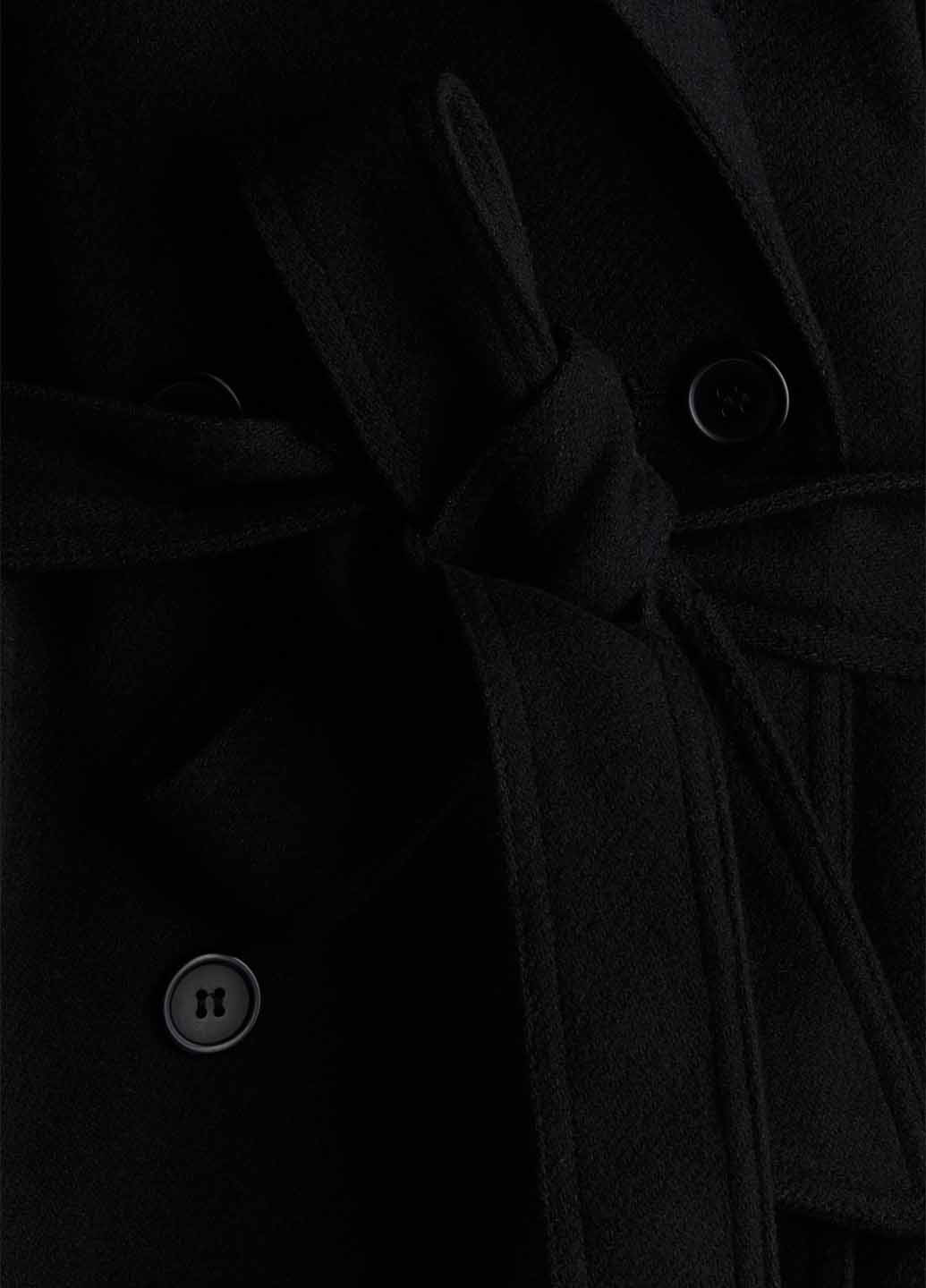 Черное демисезонное Пальто двубортное H&M