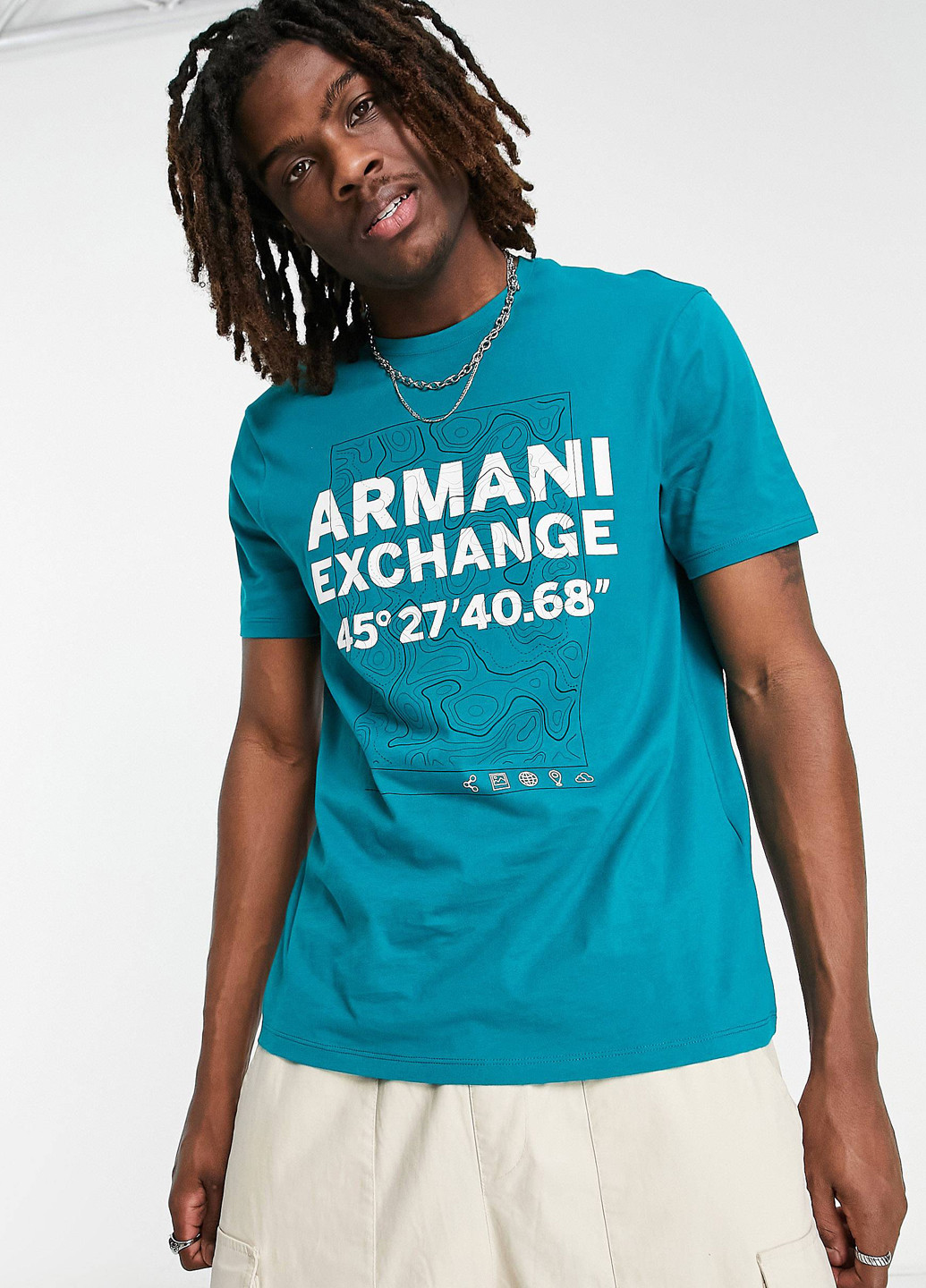 Темно-бірюзова футболка Armani Exchange