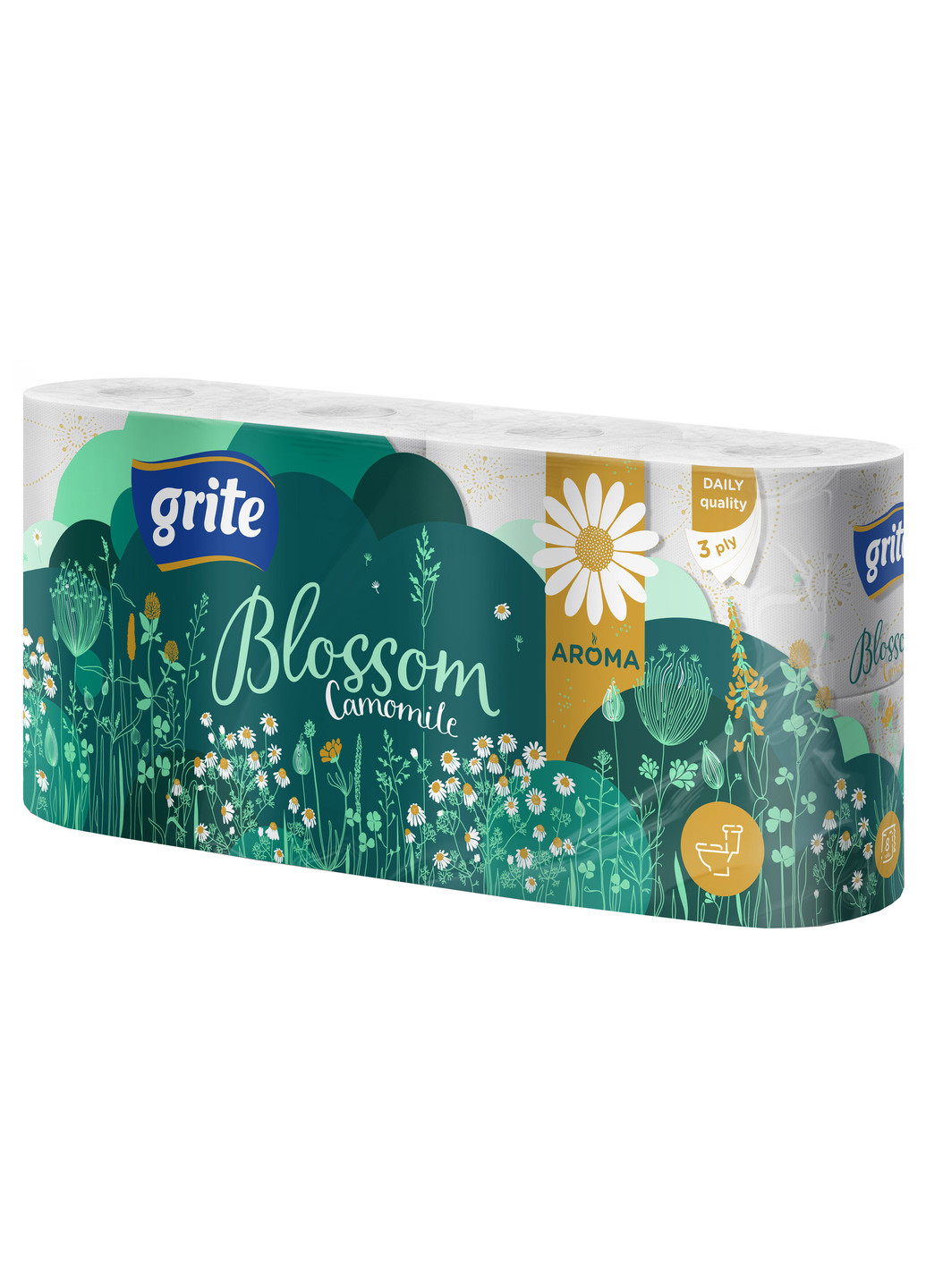 Туалетний папір Blossom Camomile 8 шт. Grite (199238109)