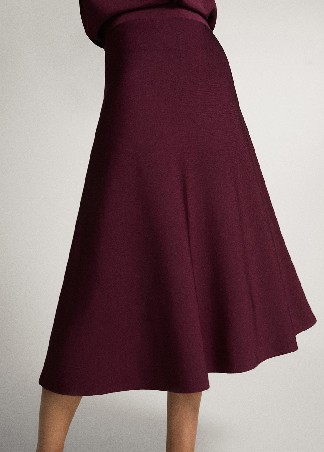 Фиолетовая кэжуал однотонная юбка Massimo Dutti клешированная-солнце