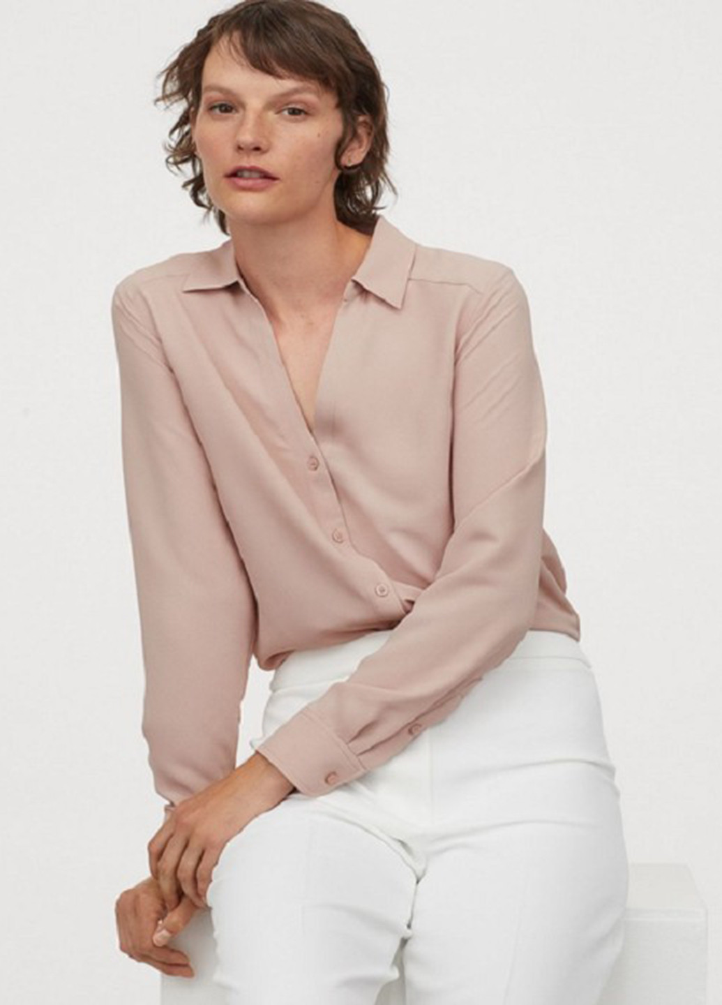 Пудрова блуза H&M