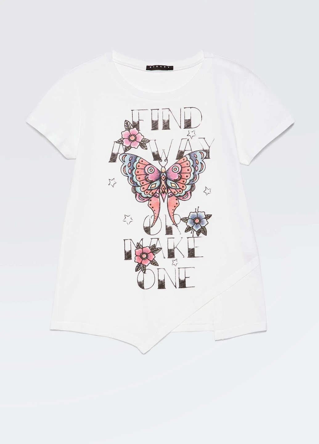 Белая летняя футболка United Colors of Benetton