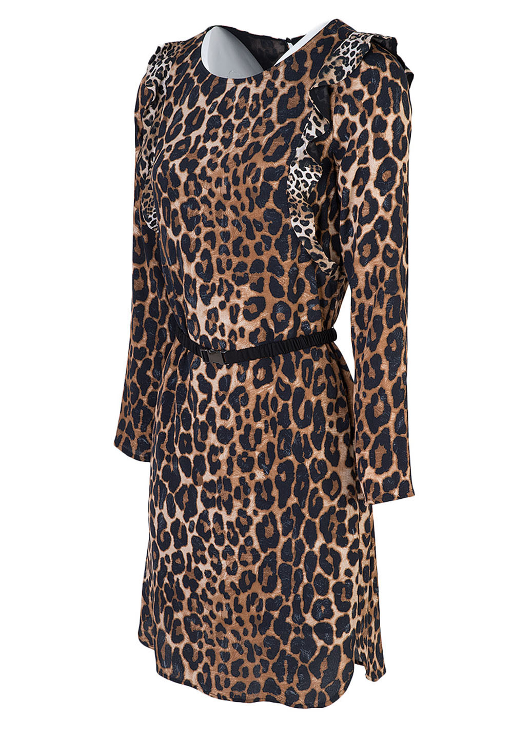 Коричневое кэжуал платье Oui леопардовый