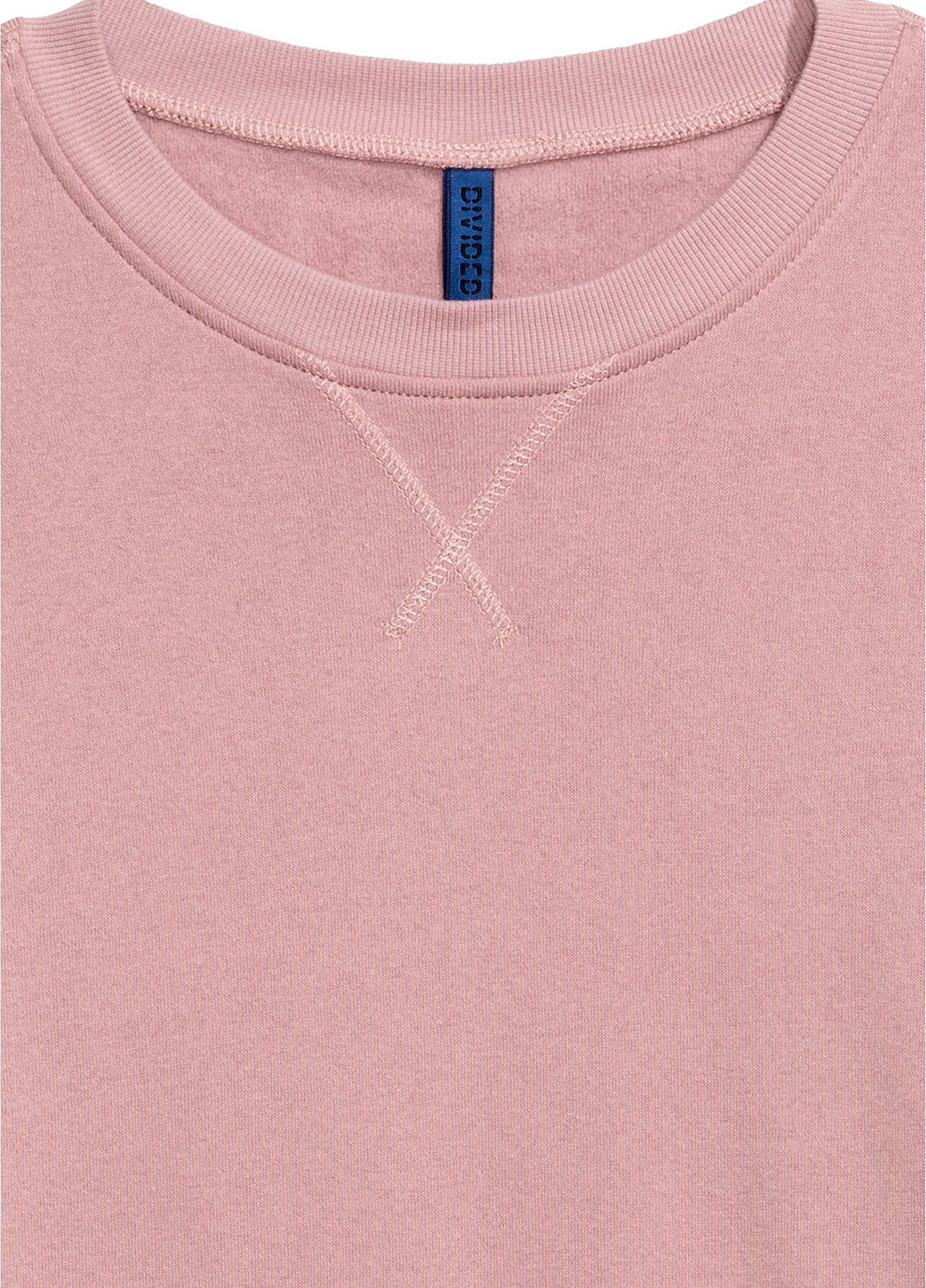 Світшот H&M - Прямий крій однотонний світло-рожевий кежуал бавовна, трикотаж - (268030643)