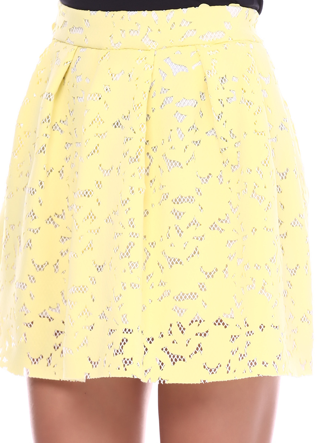 Желтая кэжуал юбка Elegance клешированная