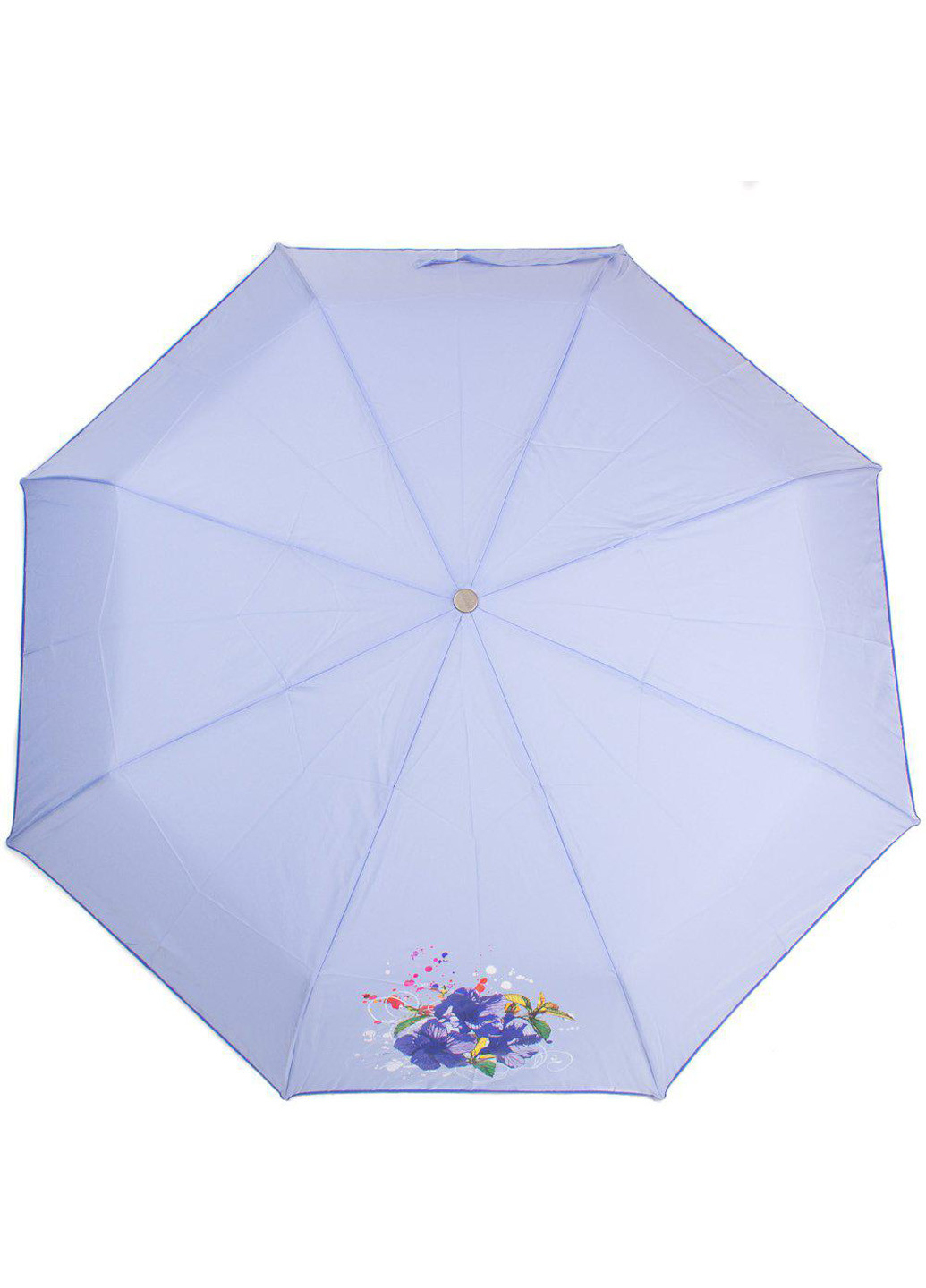 Голубой женский складной зонт полный автомат 101 см Airton (194321693)