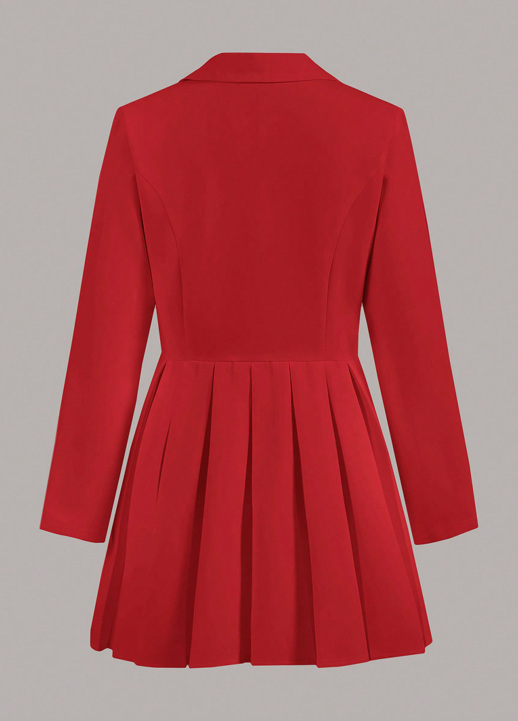 Темно-красное кэжуал платье клеш, платье-жакет SHEIN однотонное