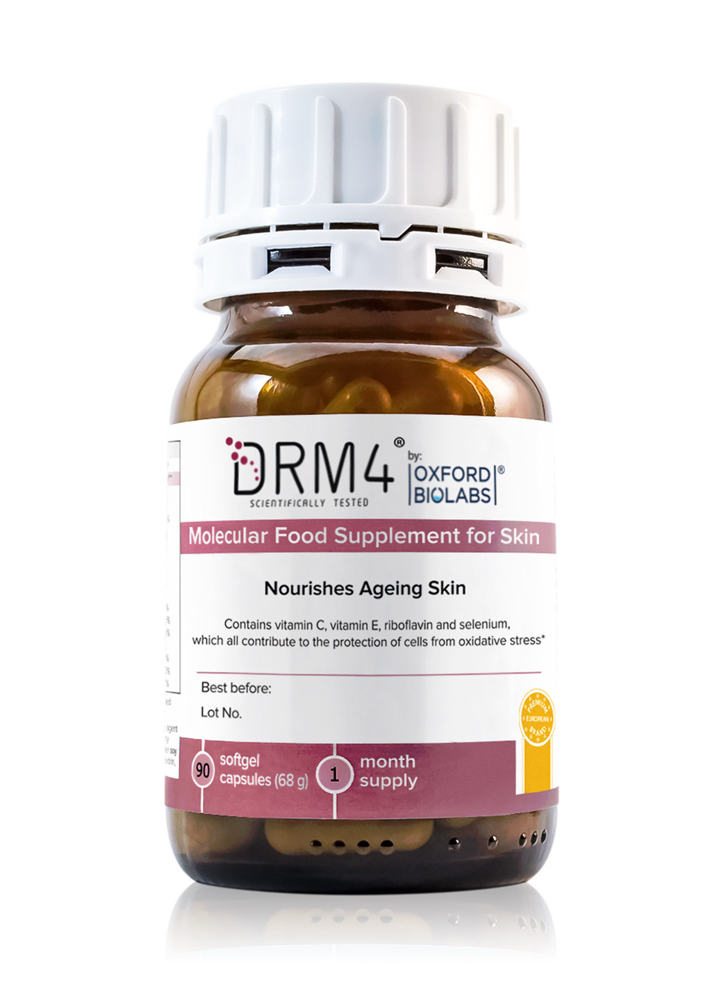 Молекулярная диетическая добавка для улучшения состояния кожи Biolabs DRM4 Food Supplement for Skin 90 капсул Oxford (215233181)