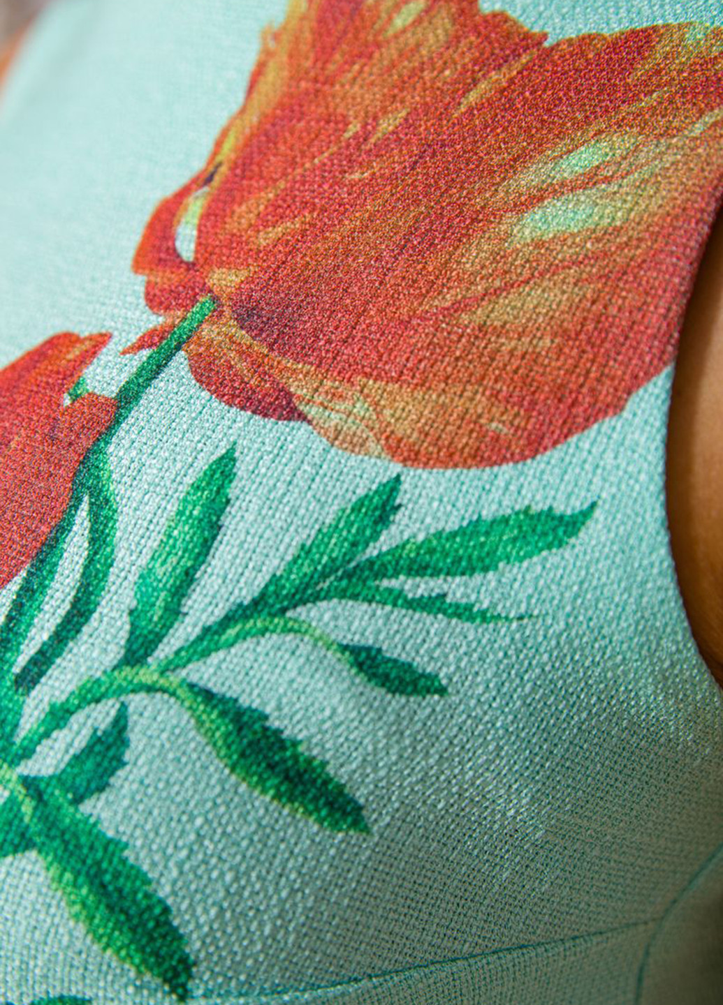 Мятное кэжуал платье Ager с цветочным принтом
