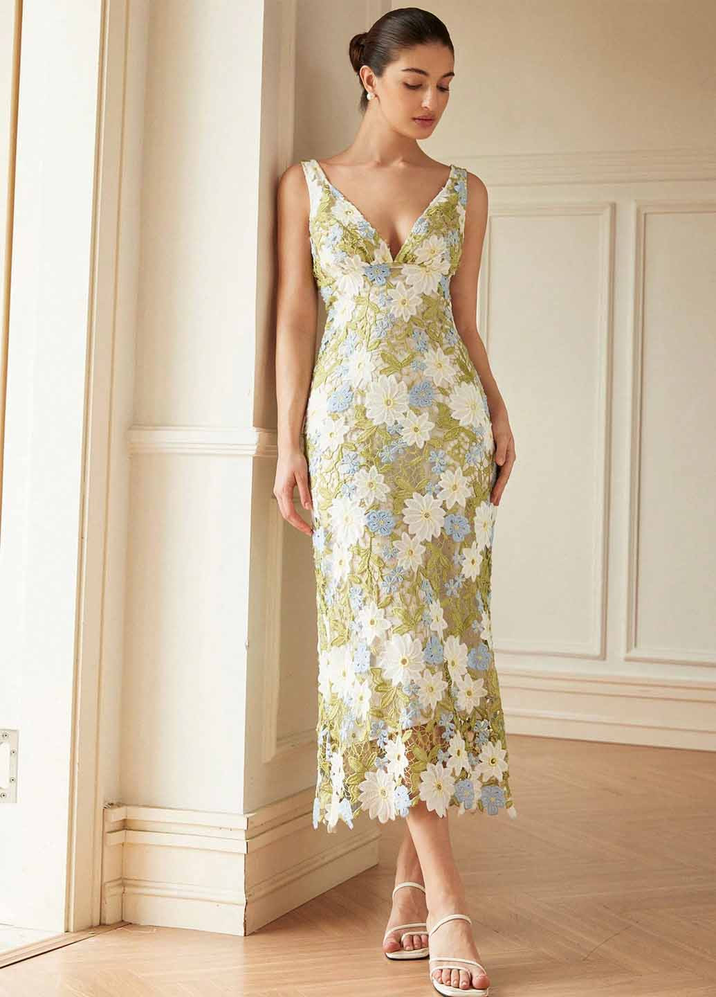 Комбінована вечірня, кежуал сукня футляр SHEIN з квітковим принтом