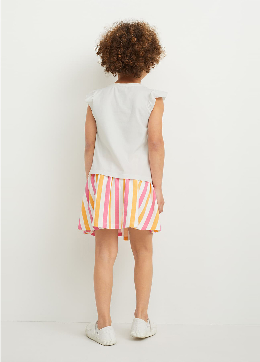 Разноцветная кэжуал в полоску юбка C&A клешированная-солнце