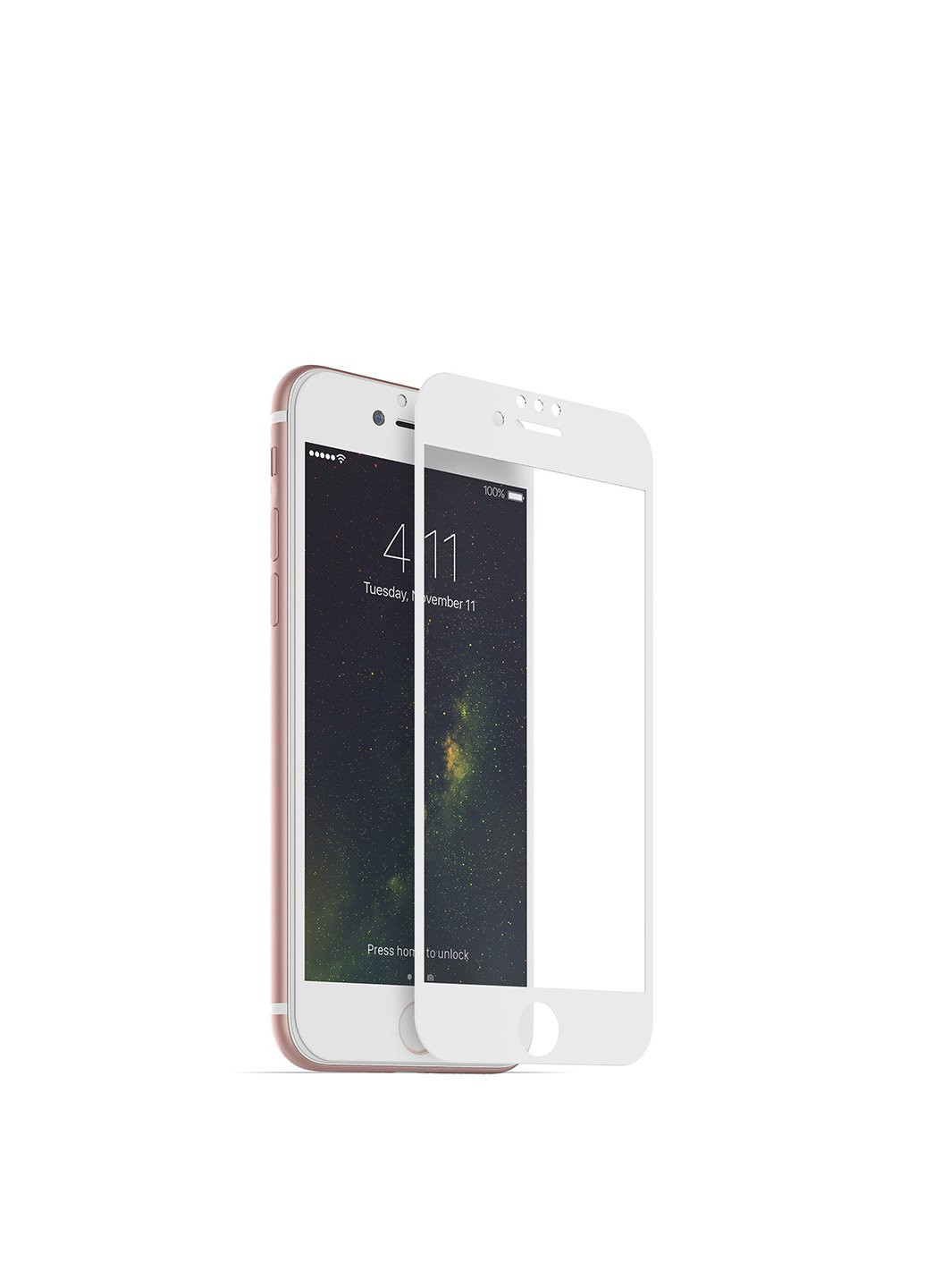 Стекло защитное 3D для iPhone 7/8 white CAA (220512323)