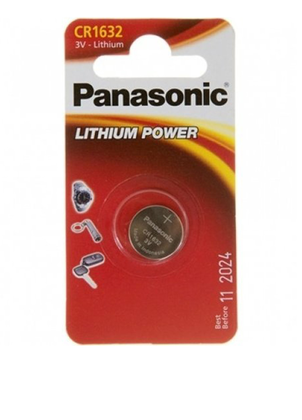 Батарейка Panasonic CR 1632 BLI 1 LITHIUM (CR-1632EL/1B) серебристые
