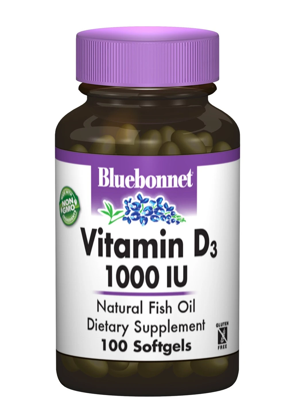 Витамин D3 2000IU,, 250 желатиновых капсул Bluebonnet Nutrition (255409983)
