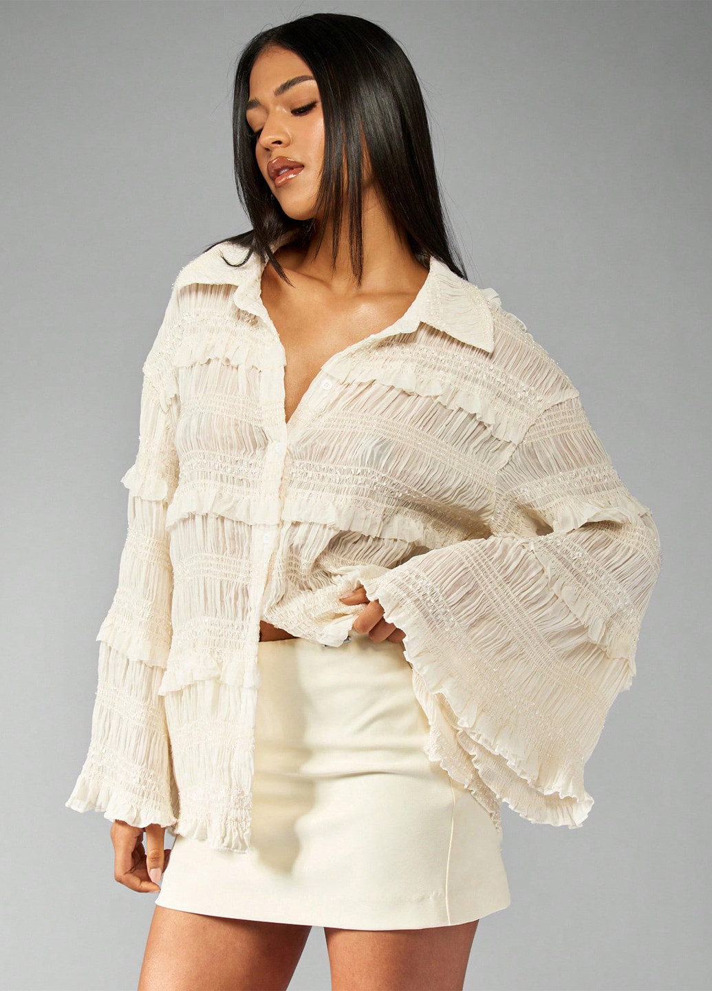 Кремовая блуза SHEIN