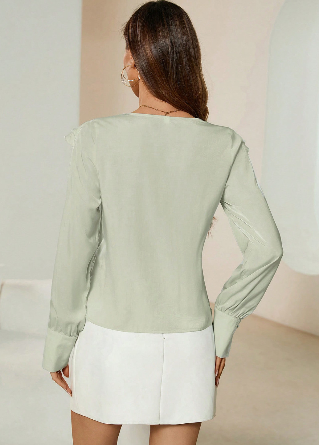 Сіро-зелена блуза SHEIN