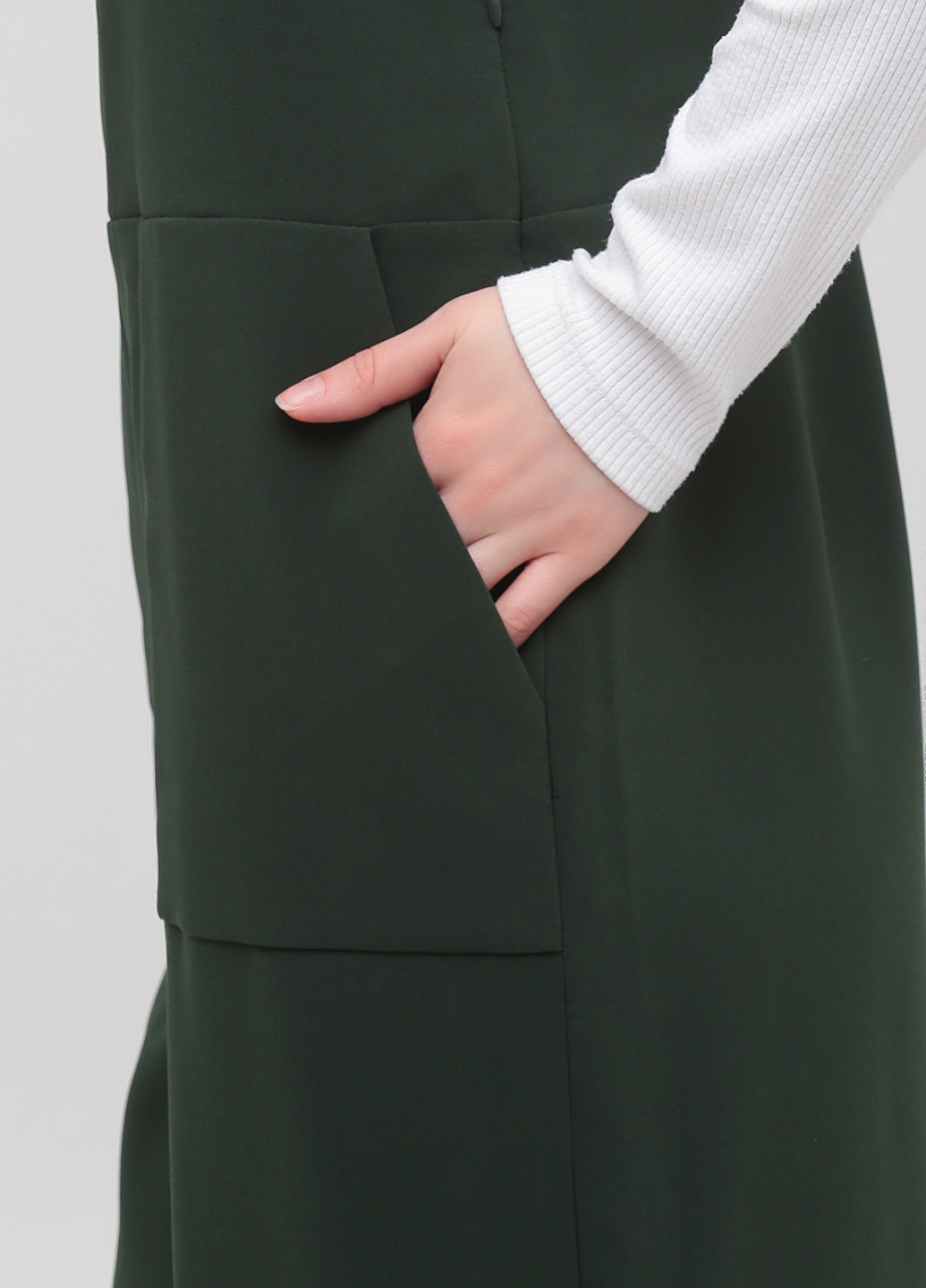 Комбинезон Vero Moda комбинезон-брюки однотонный темно-зелёный кэжуал полиэстер