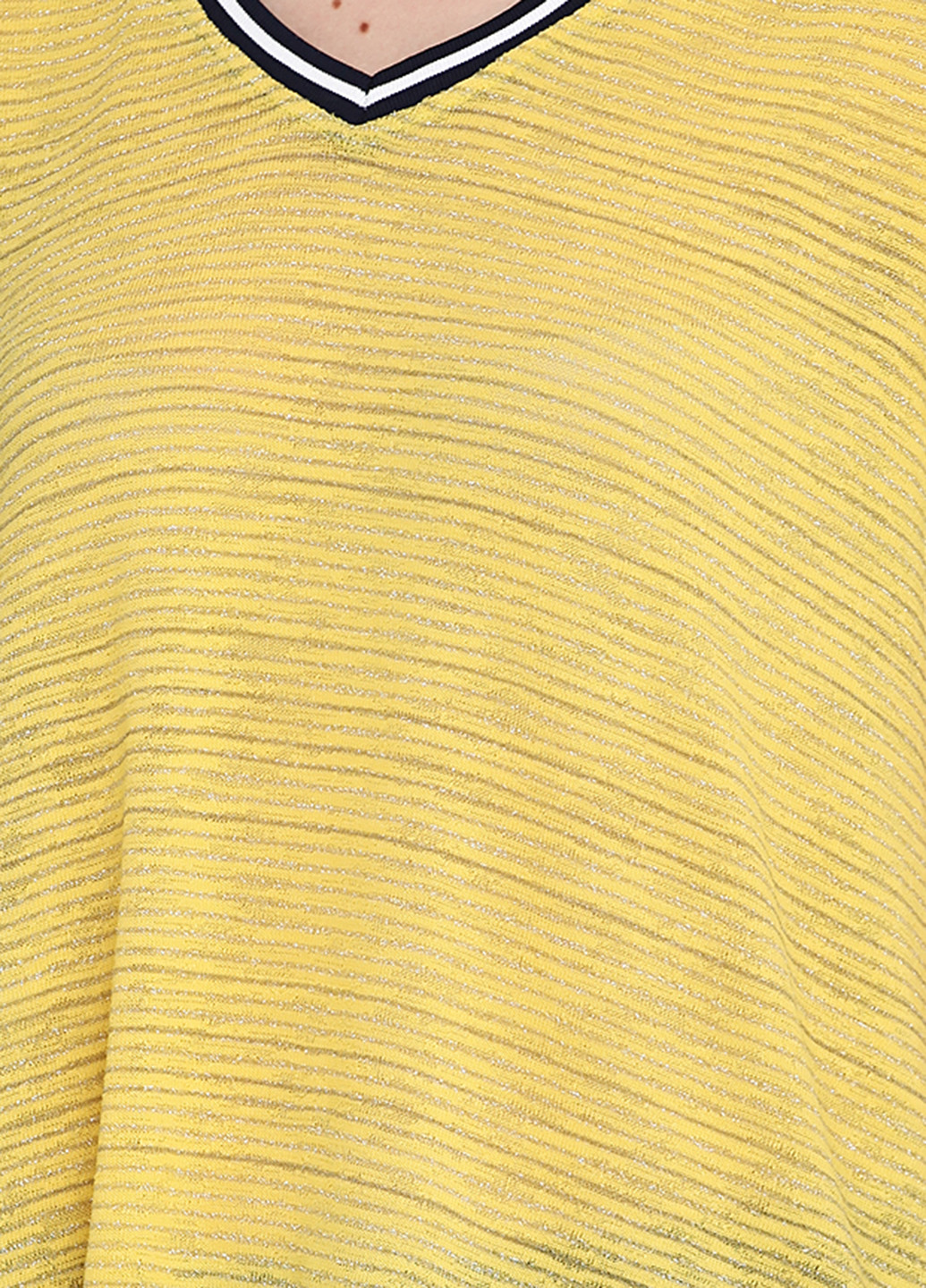 Туника Adia Fashion с коротким рукавом однотонная жёлтая кэжуал