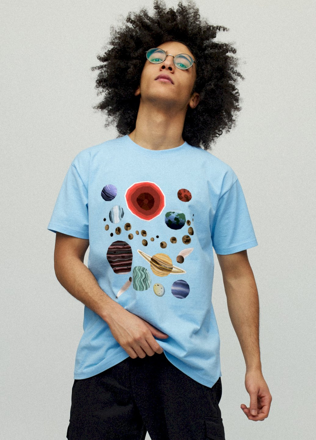 Блакитна футболка чоловіча YAPPI