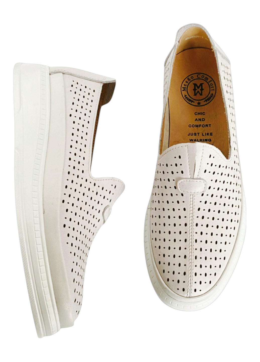 Комбинированные слипоны Meego с перфорацией однотонные