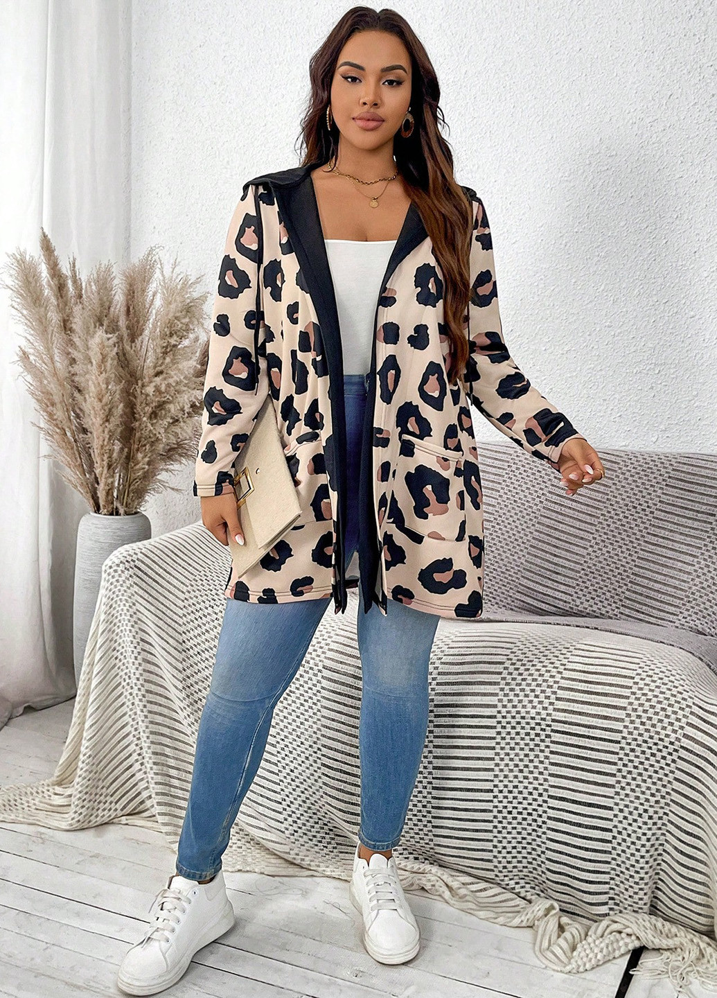 Бежевый демисезонный кардиган SHEIN