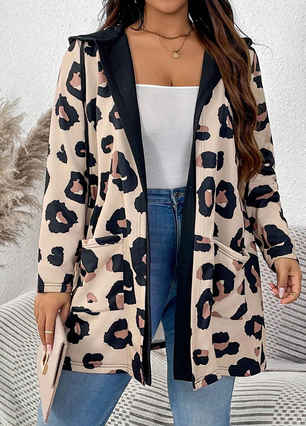 Бежевый демисезонный кардиган SHEIN