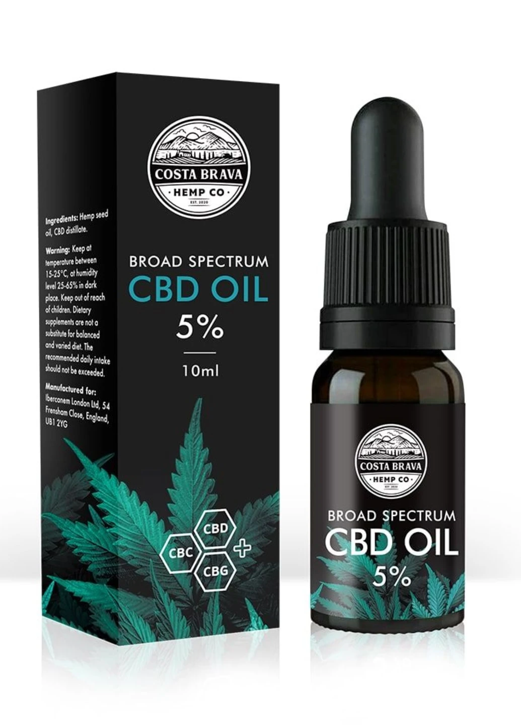 Медицинское Масло конопляное 5% CBD Oil 10ml Broad Spectrum 500Mg