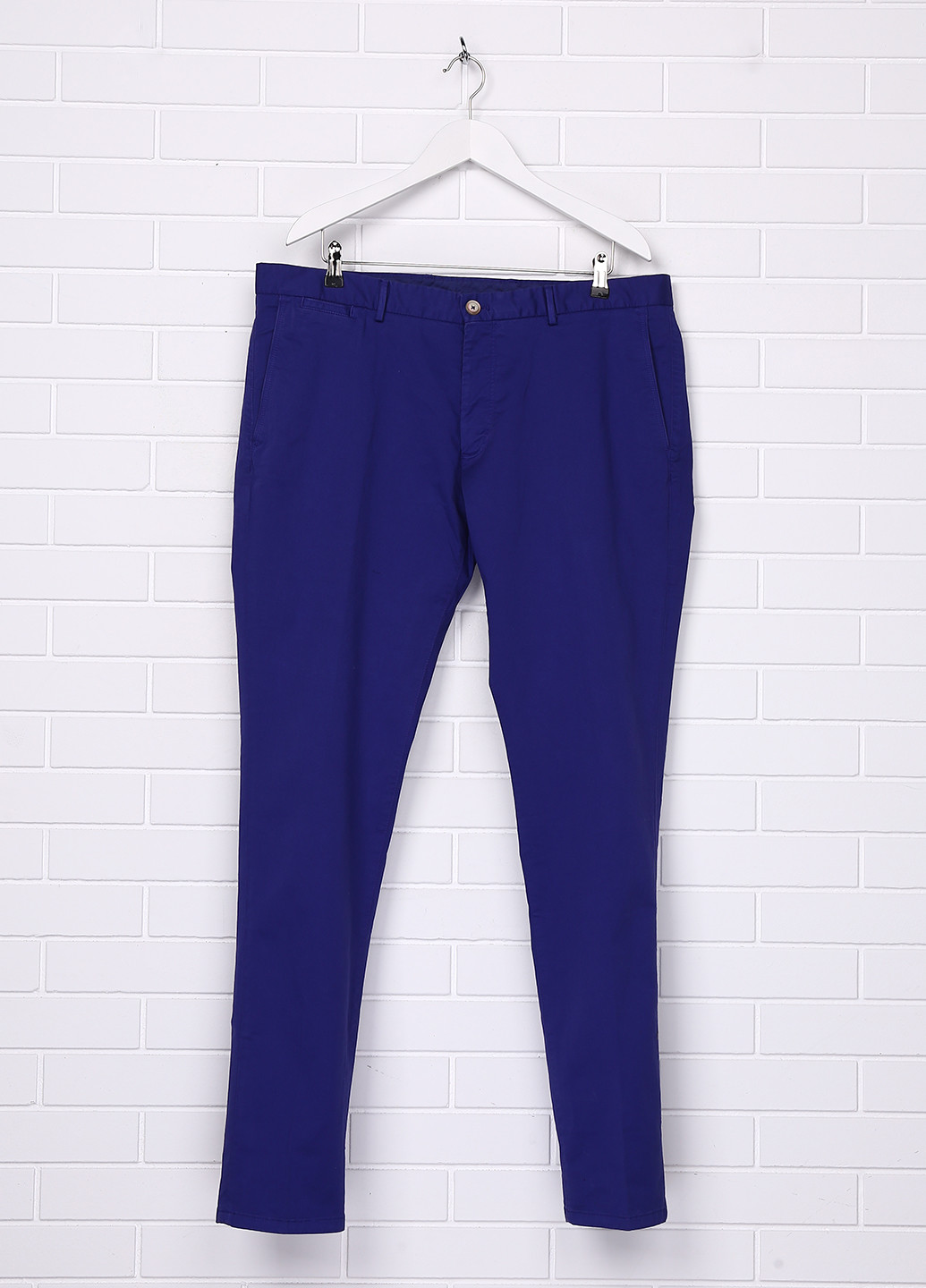 Синие кэжуал демисезонные зауженные брюки Massimo Dutti