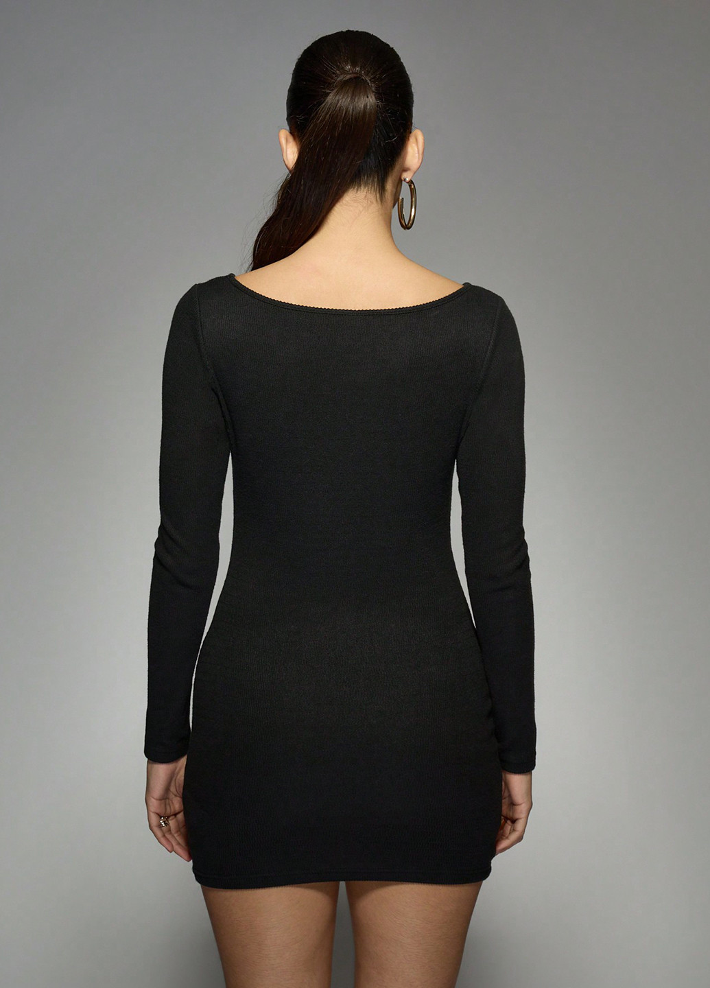 Чорна кежуал сукня футляр SHEIN однотонна