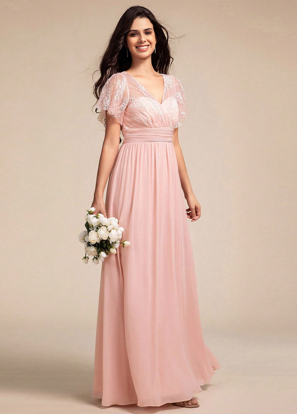 Світло-рожева святковий сукня кльош SHEIN однотонна