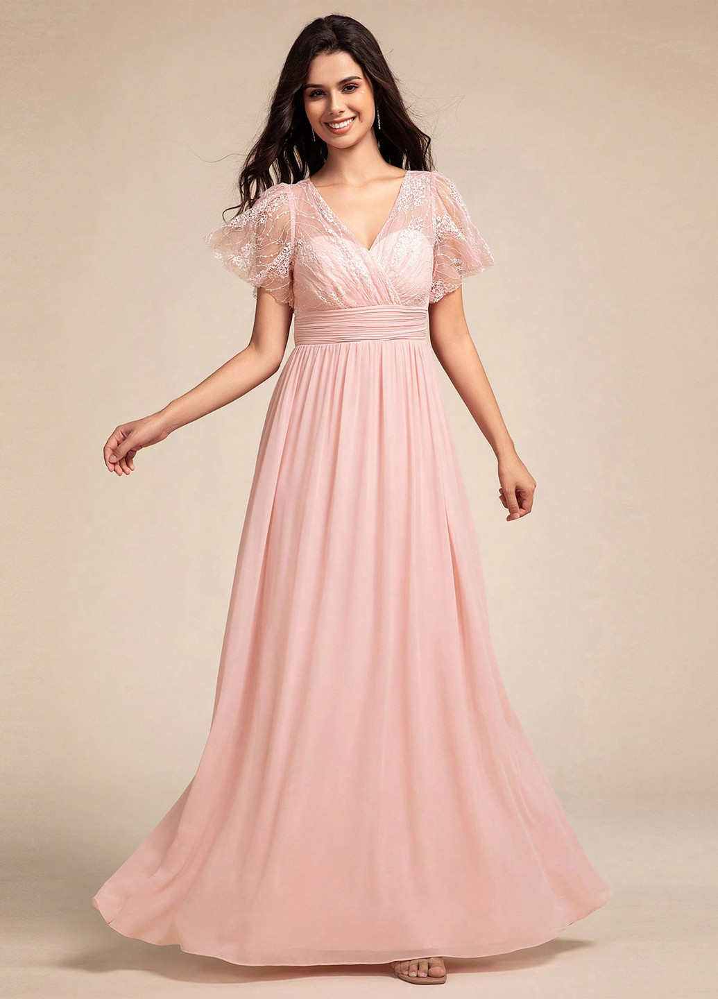 Світло-рожева святковий сукня кльош SHEIN однотонна