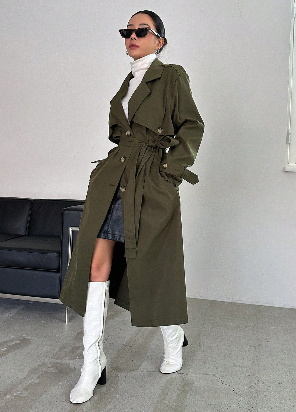 Плащ SHEIN тренчкот на пуговицах демисезон (337833217)