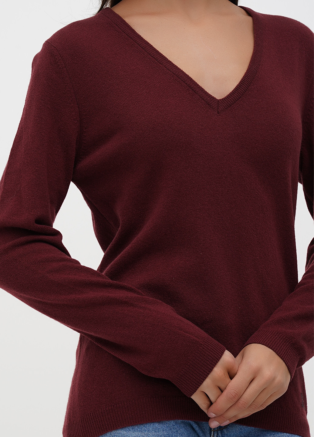 Бордовый демисезонный пуловер пуловер Sassofono