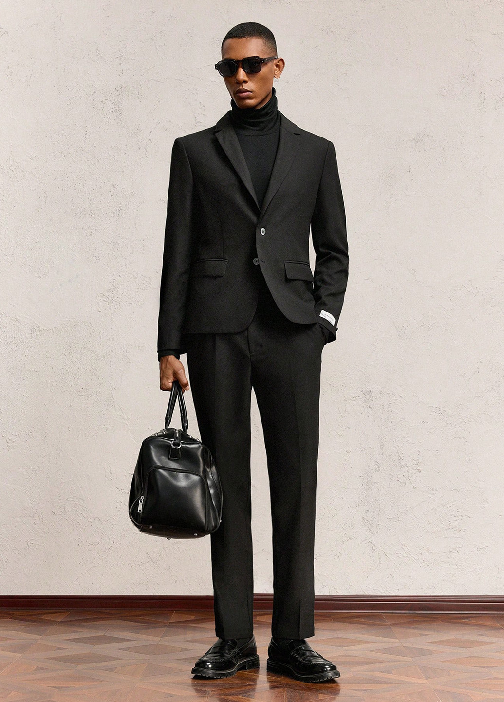 Чорний демісезонний костюм (піджак, штани) брючний SHEIN