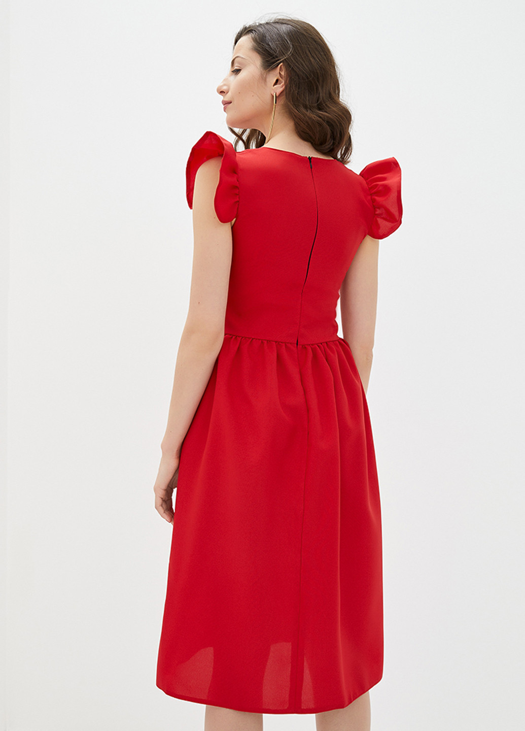 Красное кэжуал платье а-силуэт Podium однотонное