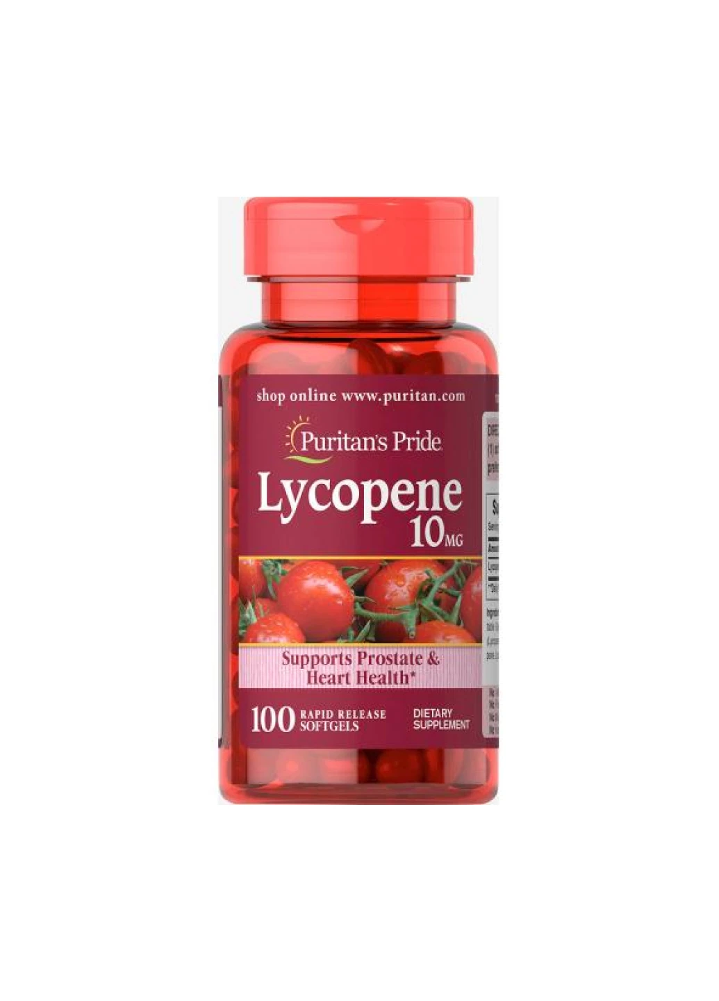 Добавка для здоров'я серця, простати Lycopene 10mg - 100 softgels. Puritans Pride (253541815)