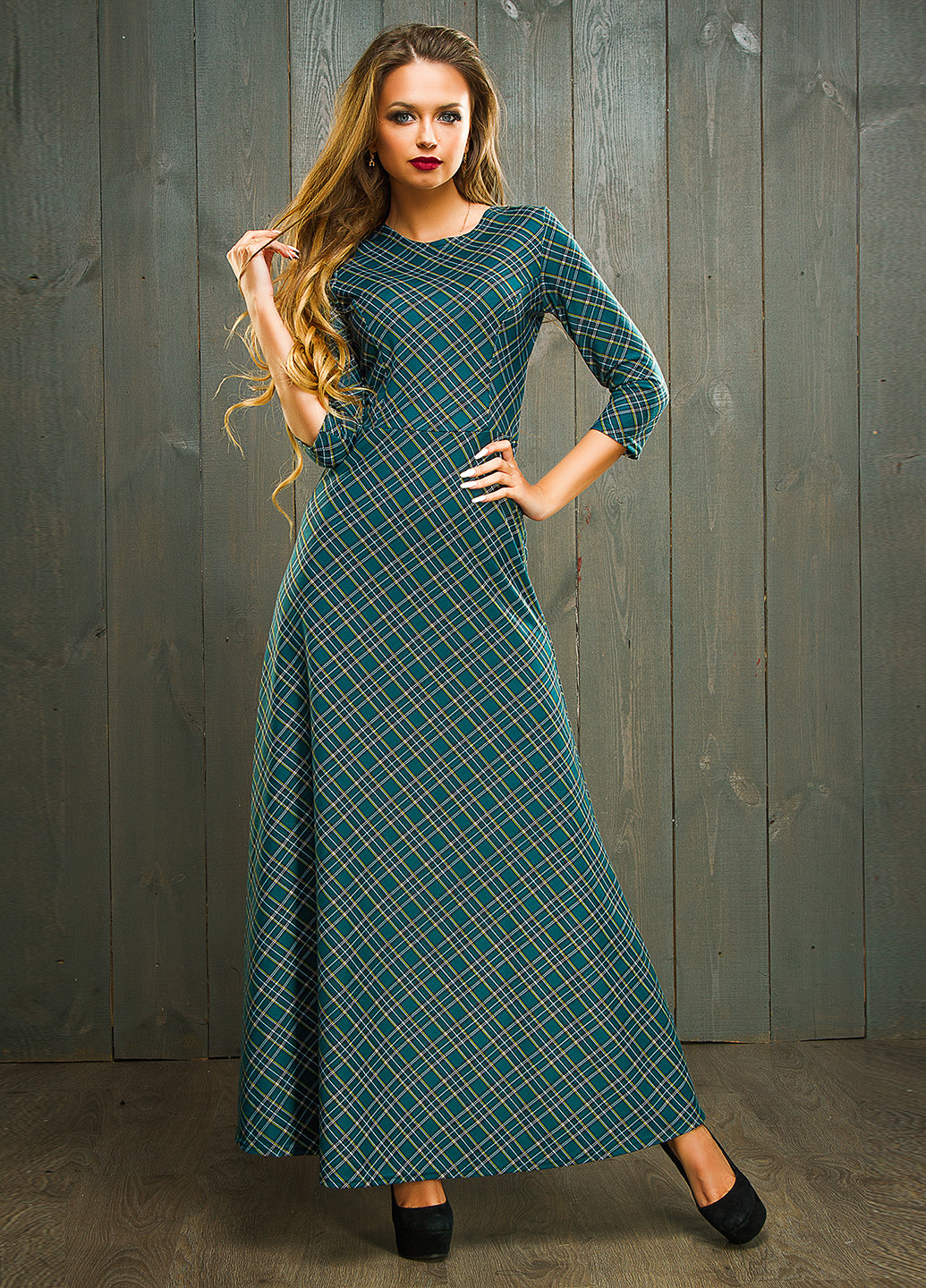 Зеленое кэжуал платье Lady Style