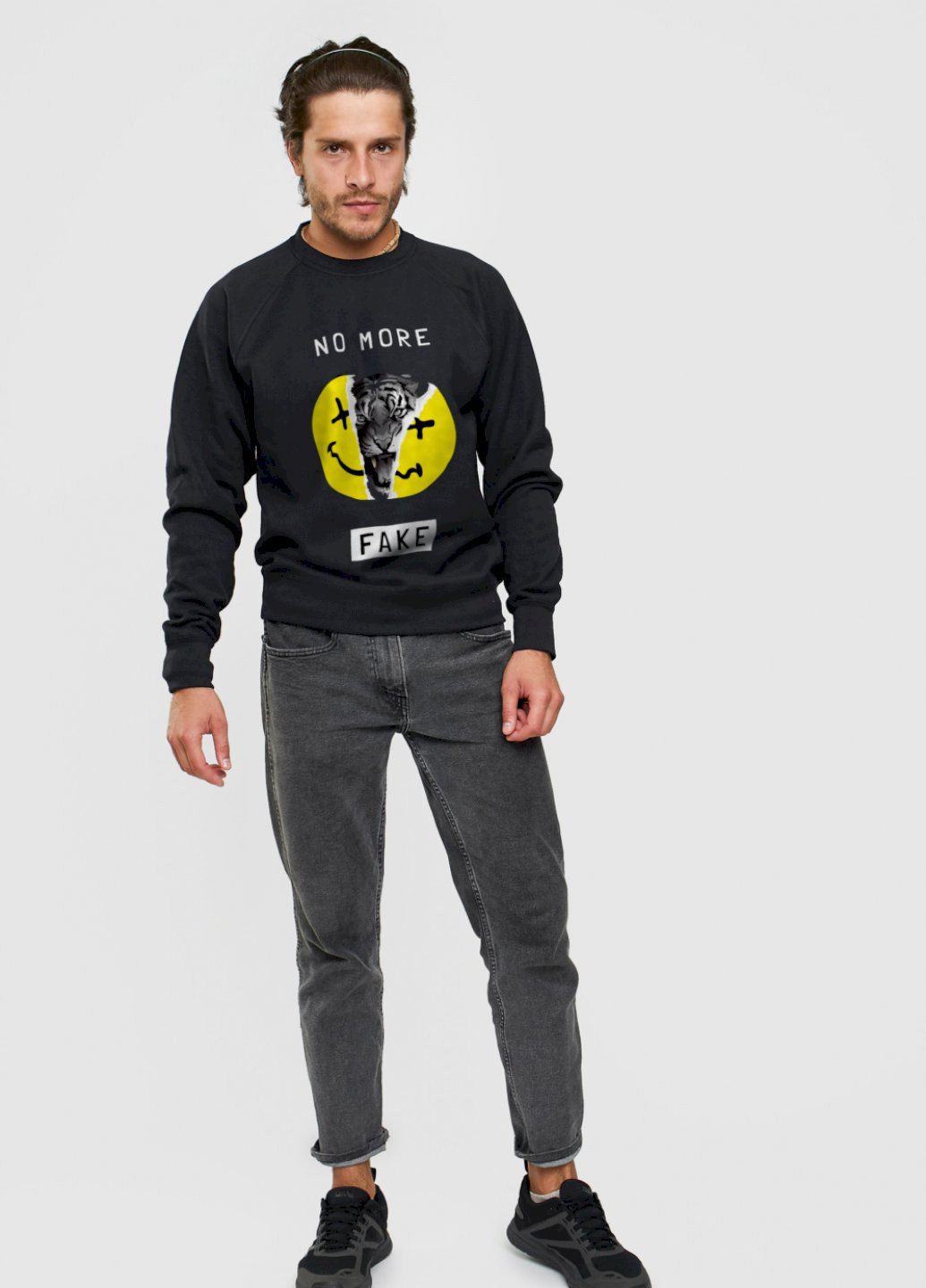 Черный свитшот мужской YAPPI рисунок (250563816)