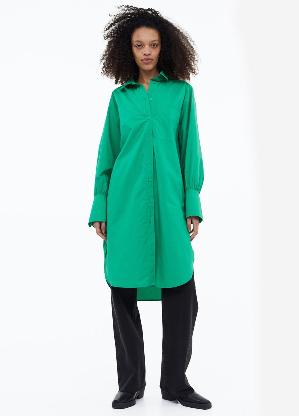 Зелена кежуал сукня сукня-сорочка H&M однотонна