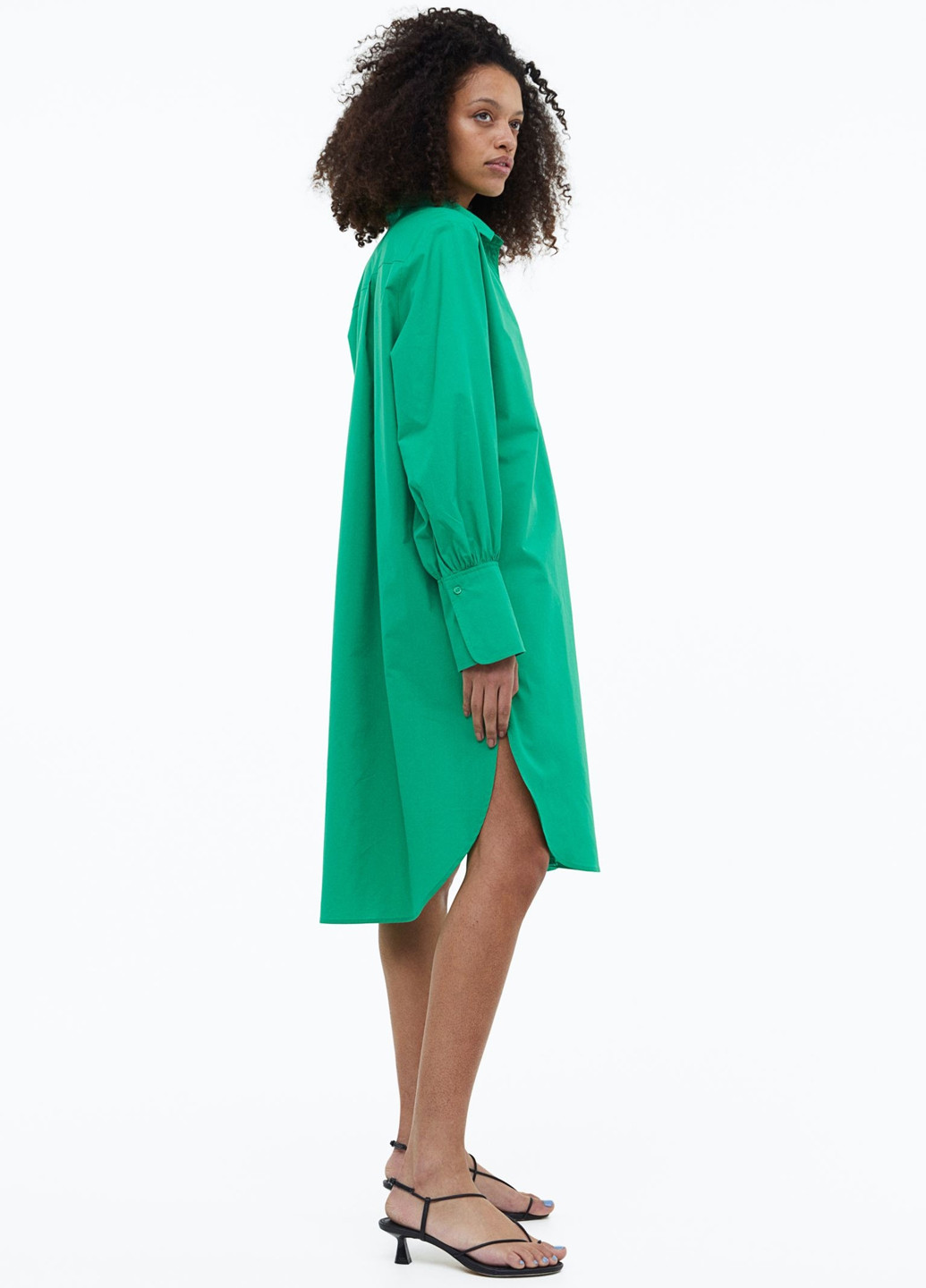 Зелена кежуал сукня сукня-сорочка H&M однотонна