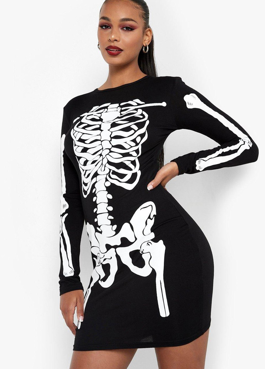 Чорна кежуал сукня Boohoo з малюнком