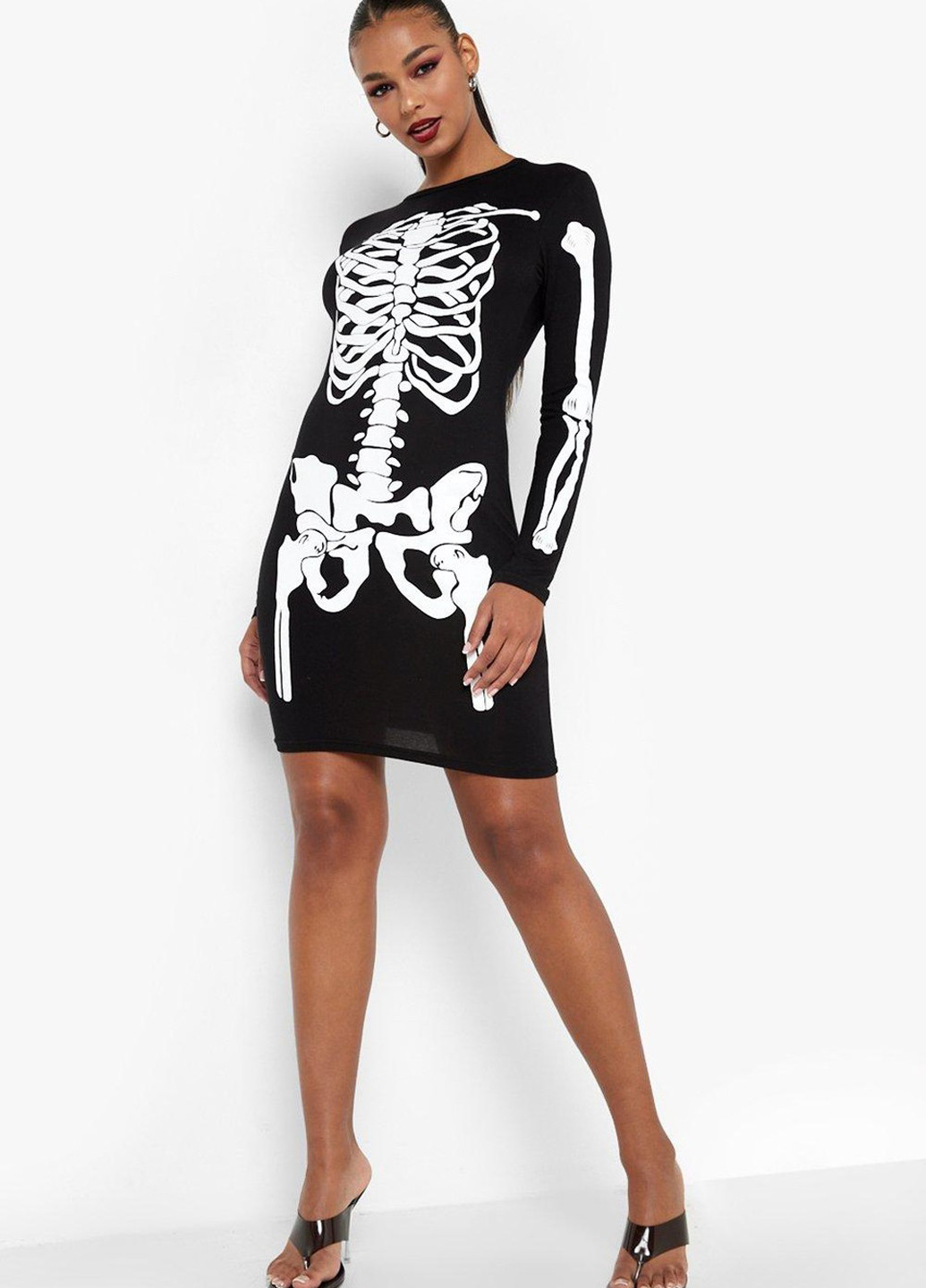 Чорна кежуал сукня Boohoo з малюнком