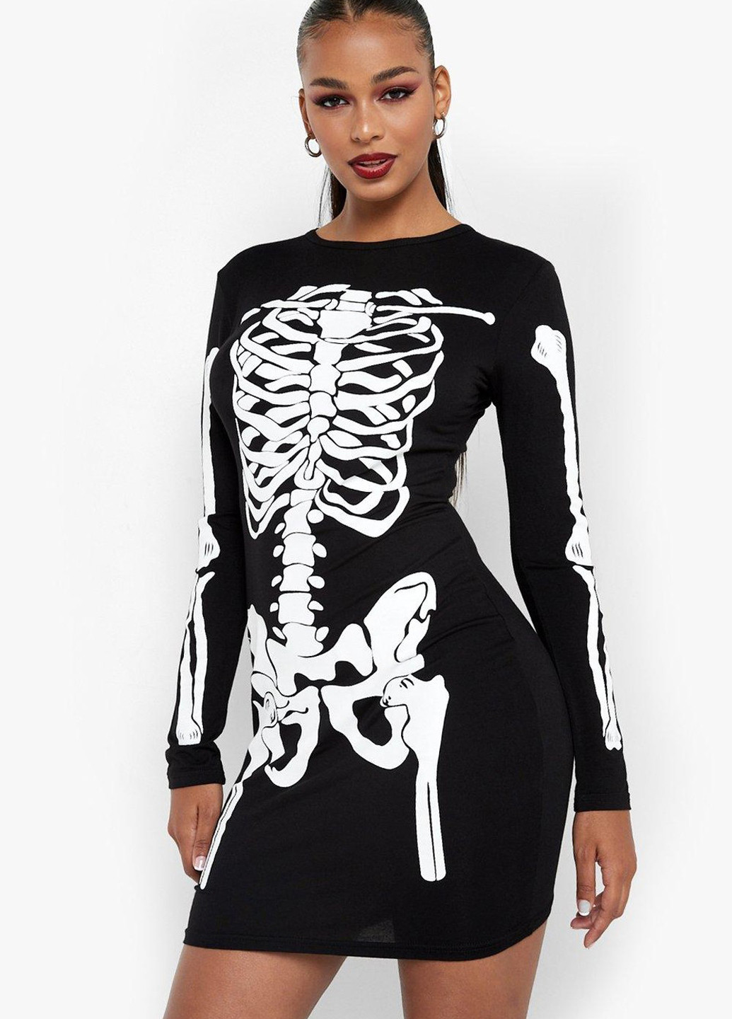 Чорна кежуал сукня Boohoo з малюнком