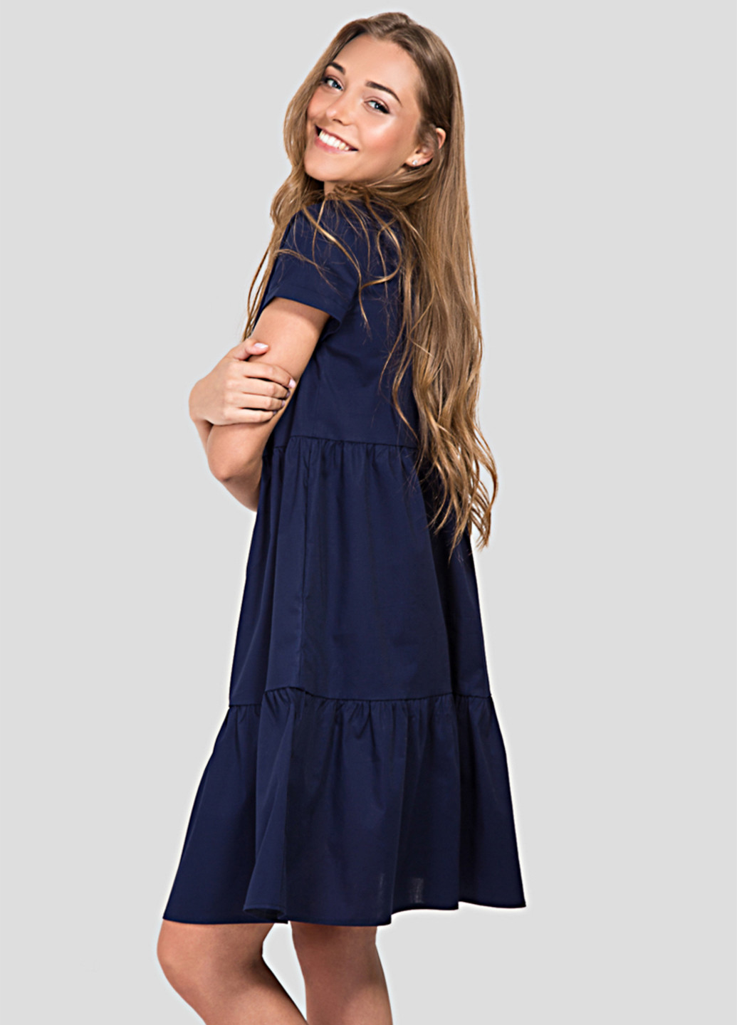 Темно-синя кежуал сукня Bessa однотонна