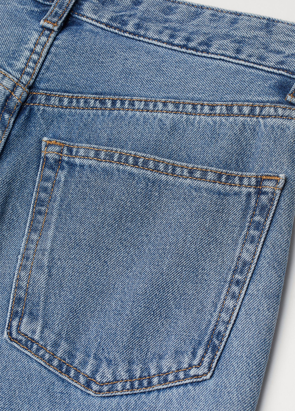 Темно-голубые демисезонные укороченные, прямые джинсы H&M