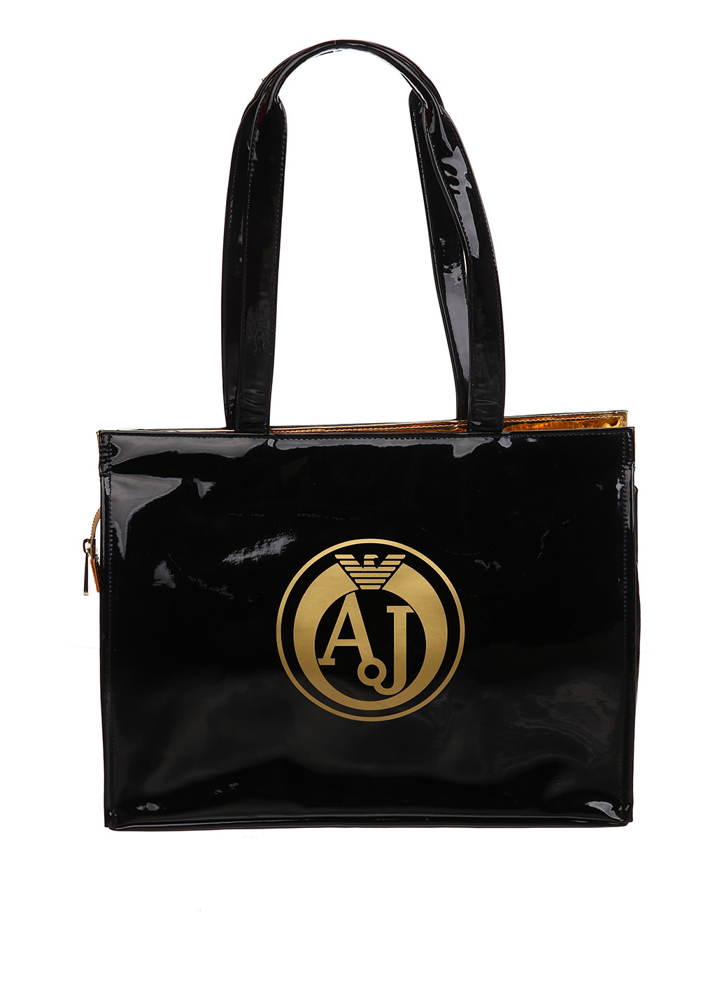 Сумка Armani шоппер логотип чёрная кэжуал
