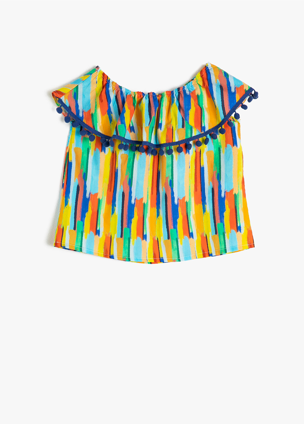 Комбинированная с абстрактным узором блузка KOTON летняя